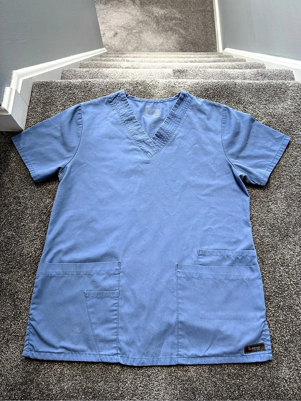 Barco Blue V-Neck Scrub Top